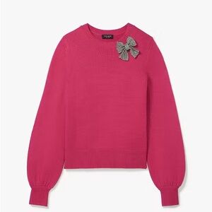 kate spade Hot Pink Sweater with Crystal Bow Accent